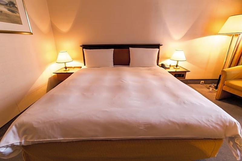 Rahat Palace Hotel Almaty Bagian luar foto A double bed